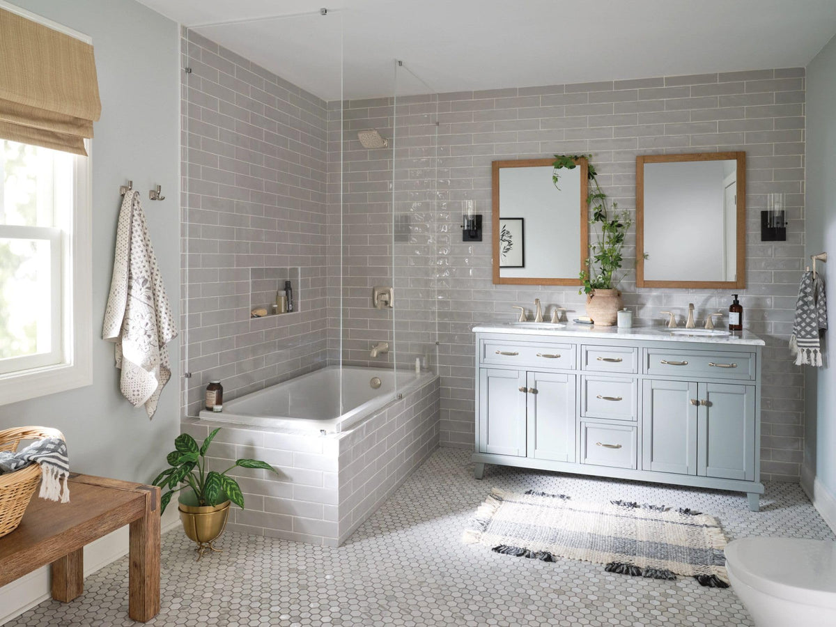 Moen Voss brushed nickel finish adds modern bath style and durability