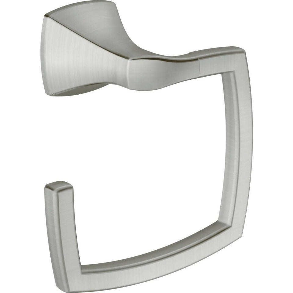 Moen Voss brushed nickel towel ring keeps towels tidy and within reach