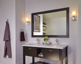 Moen Voss towel hanging on hook keeps essentials within reach