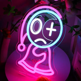 MOERBENCHI Dandy's World neon sign pink-blue glow energizing game-room vibe