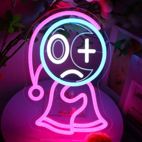 MOERBENCHI Dandy's World neon sign wall decor with pink and blue glow for playful ambiance