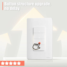 MOES double-switch close-up highlights improved sensitivity and tactile feedback.