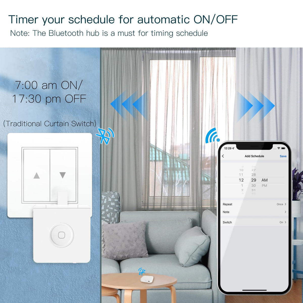 MOES Fingerbot Plus in use for remote access from a phone or tablet.