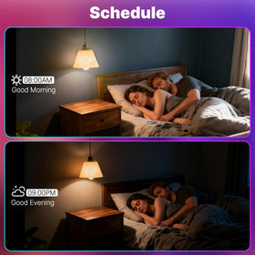 MOES Edison smart bulb with scheduling for automated lighting routines.
