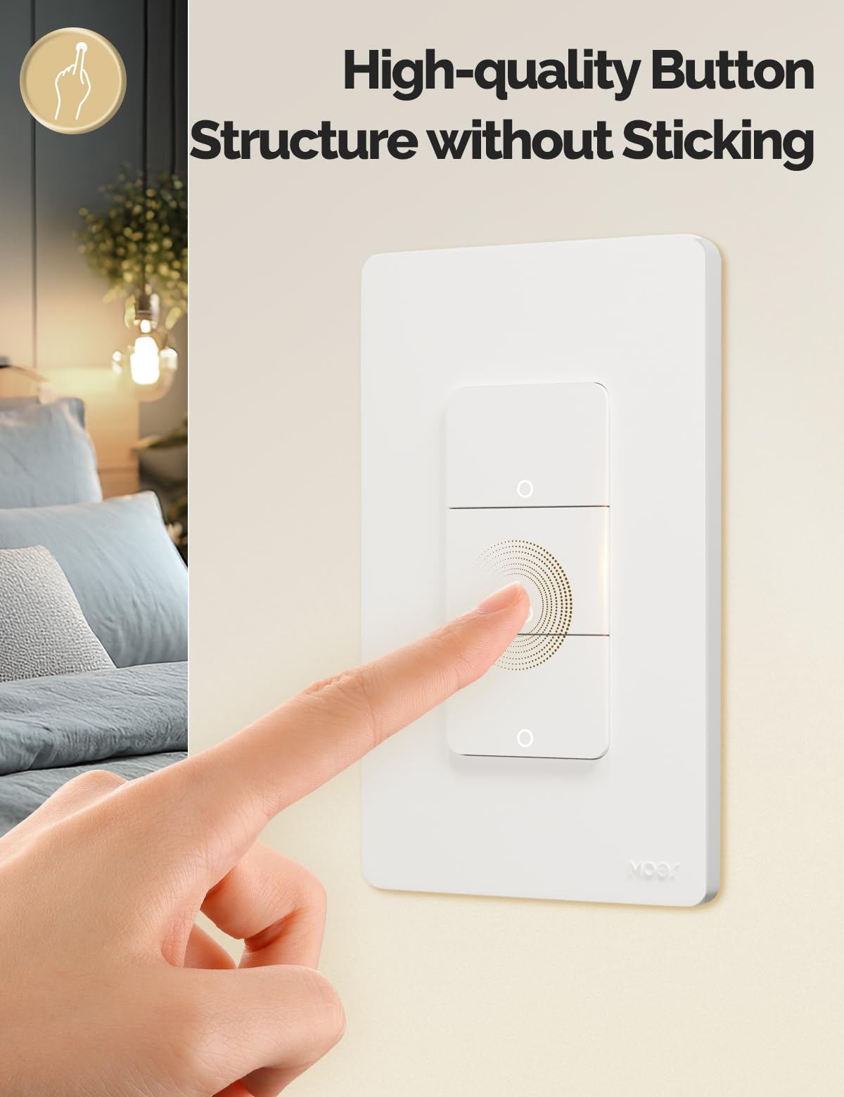 MOES smart double switch installation diagram showing neutral and ground connections.