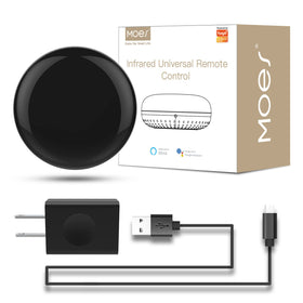 MOES Smart IR remote controller front view for easy universal device control.
