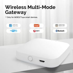 MOES ZigBee Bluetooth mesh hub connects multiple smart devices.