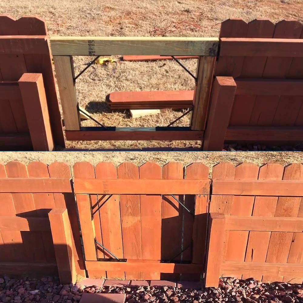 MOFEEZ driveway and corral gate bracket for reliable hinge alignment