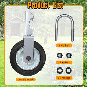 MOFEEZ gate wheel fits round pipe 1-5/8 to 2 inches diameter