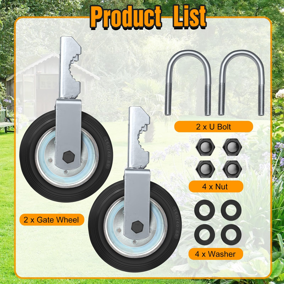 MOFEEZ set of 2 gate wheels ready to install