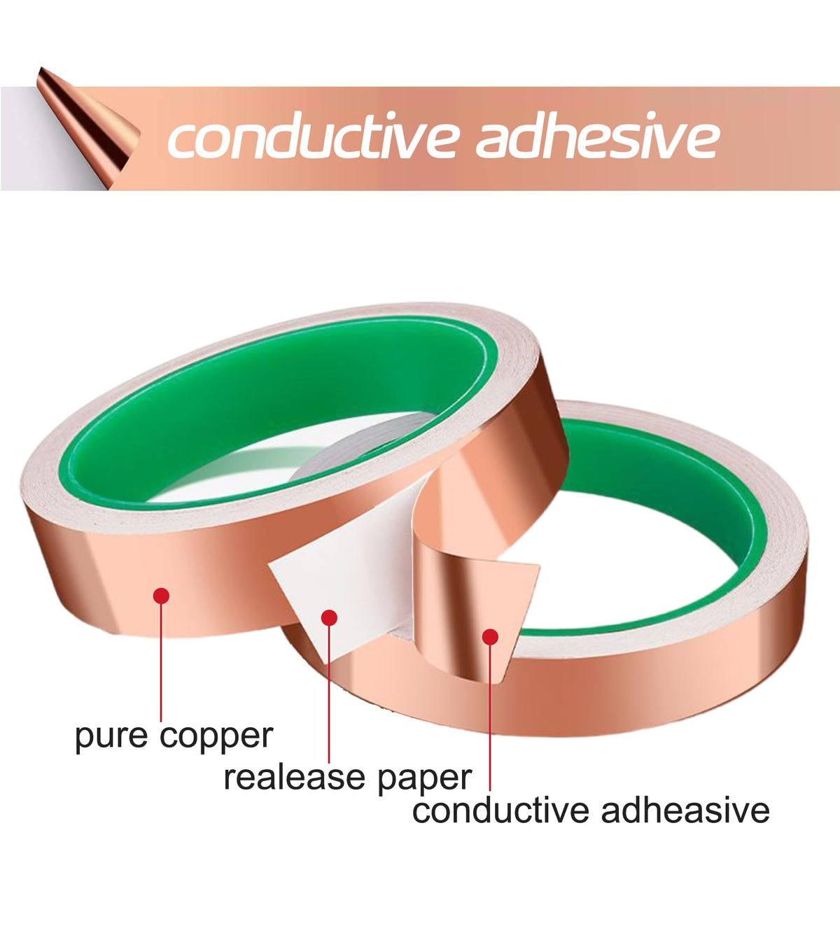 MOGEHIT 66ft roll of copper foil tape