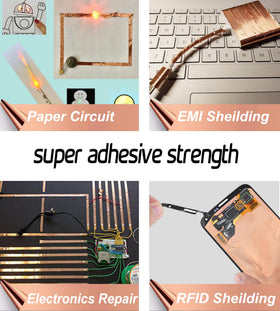 MOGEHIT adhesive closeup showing dual-sided conductivity