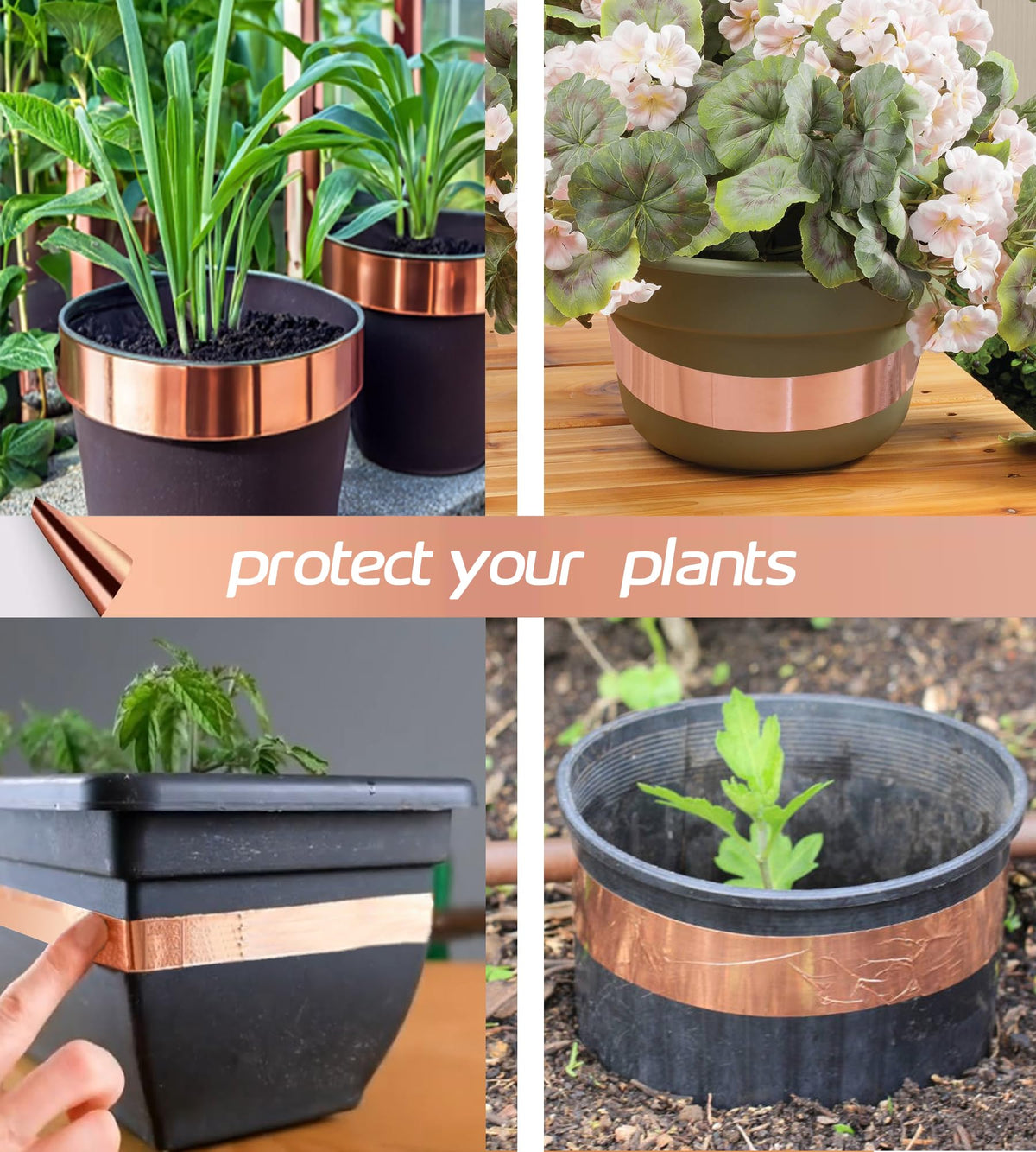 MOGEHIT garden barrier copper tape protecting plants against slugs