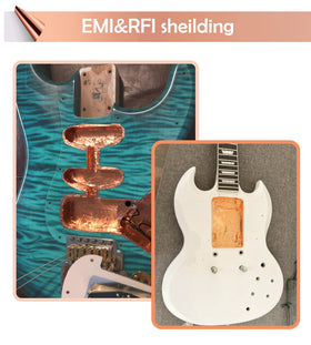 MOGEHIT copper foil tape applied to guitar shielding for clean signal