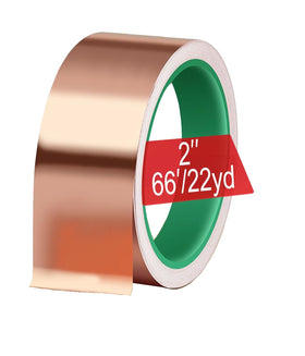 MOGEHIT copper foil tape unrolled on workbench for DIY shielding