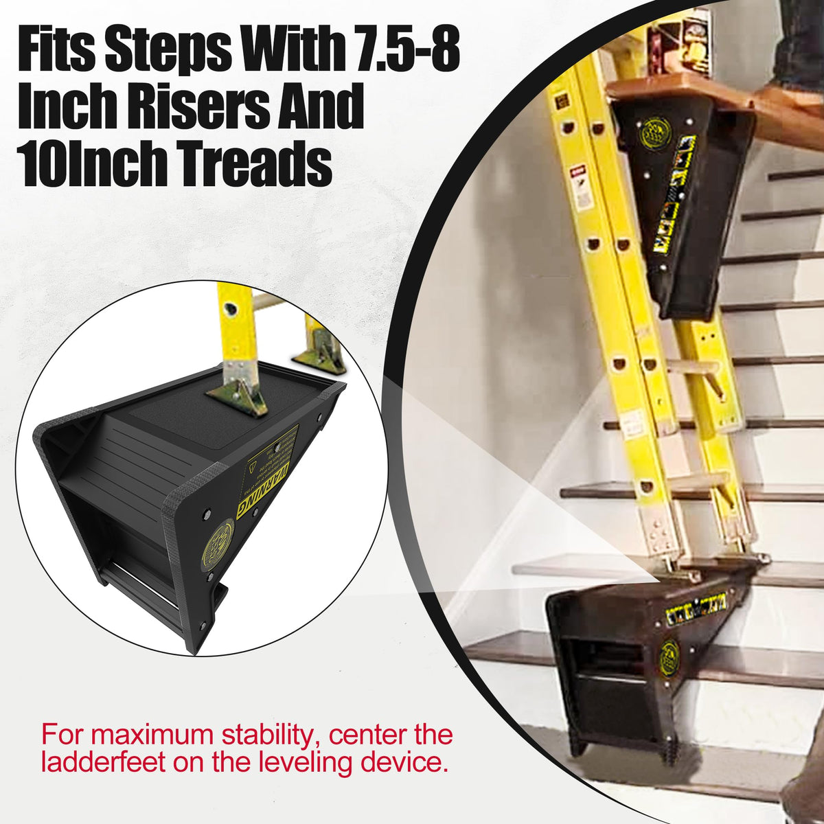 Mogseek ladder stabilizer with ribbed grip enhances slip resistance