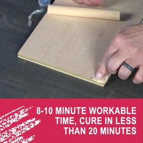 Mohawk Epoxy Putty Stick Walnut demonstrates strong adhesion on wood-to-metal surfaces.