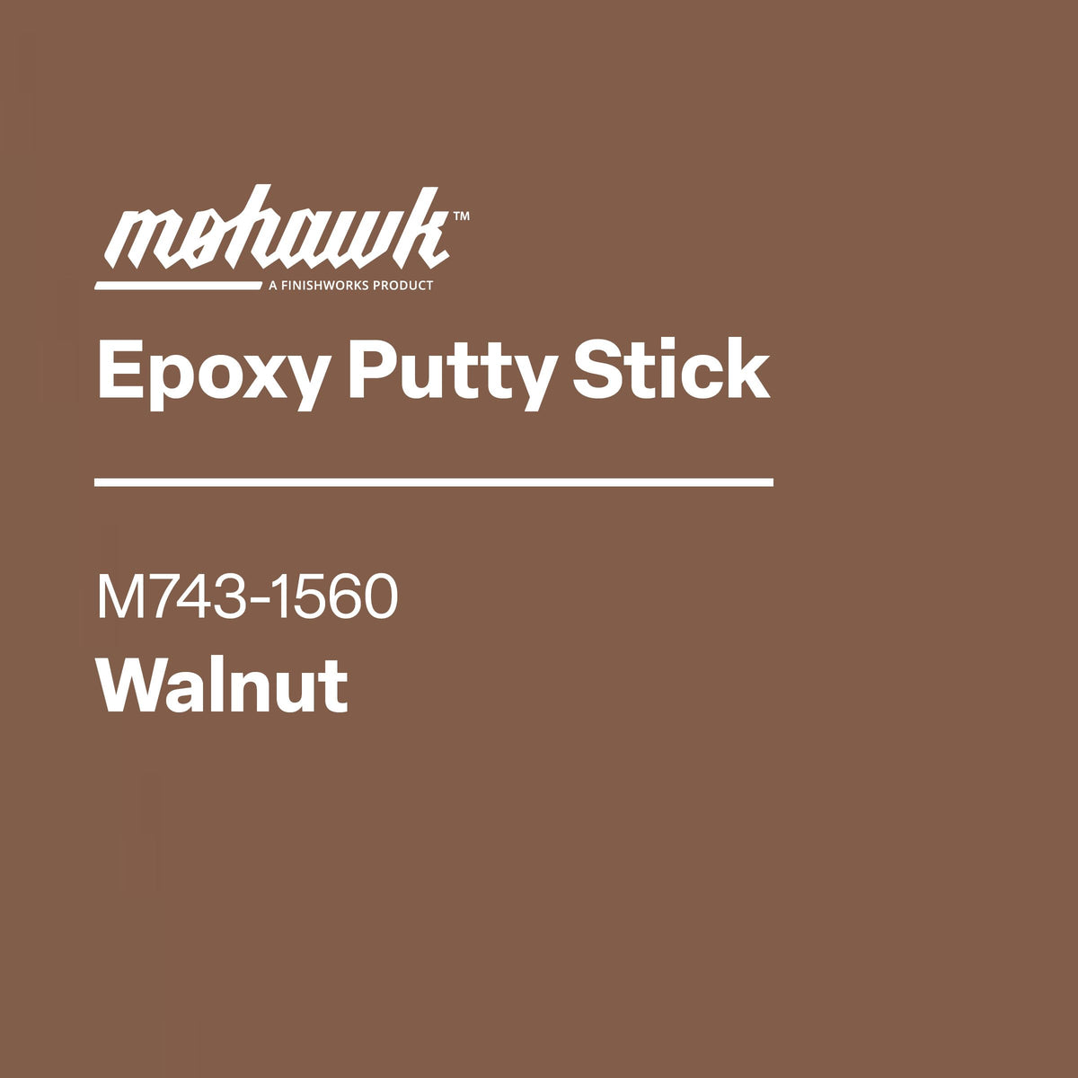 Mohawk Epoxy Putty Stick Walnut sanded finish ready for staining or painting.