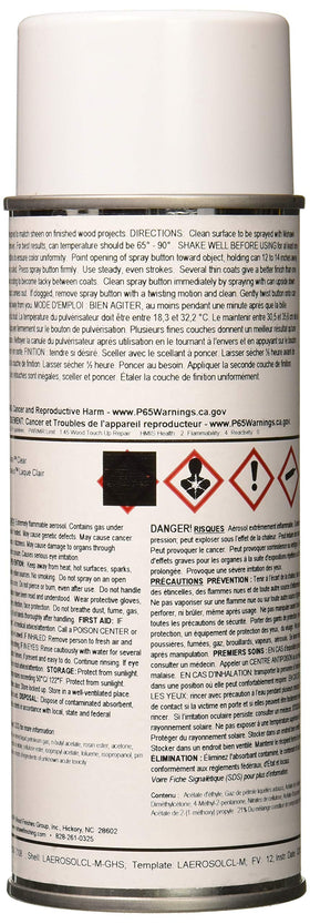 Mohawk Finishers Choice Clear Satin spray in use for smooth application.