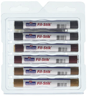Mohawk Fil-Stik repair pencils fill nicks and scratches on wood surfaces.