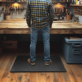 Mohawk Home garage floor setup demonstrates floor protection and easy maintenance