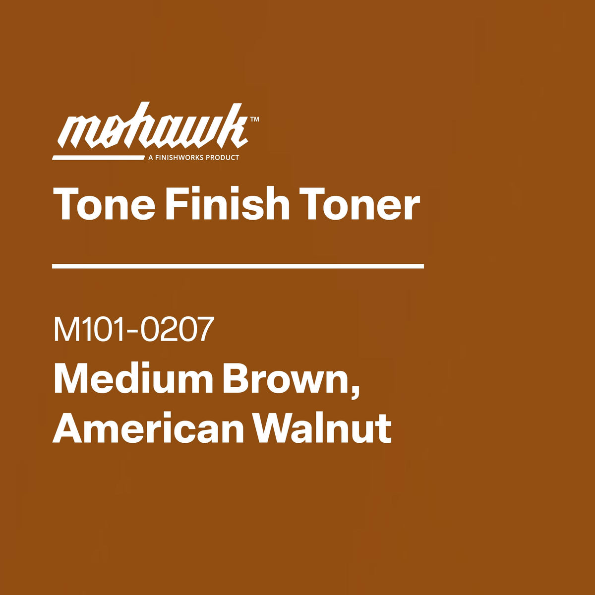 Mohawk Tone Finish Toner color swatches displaying the Medium Brown American Walnut shade