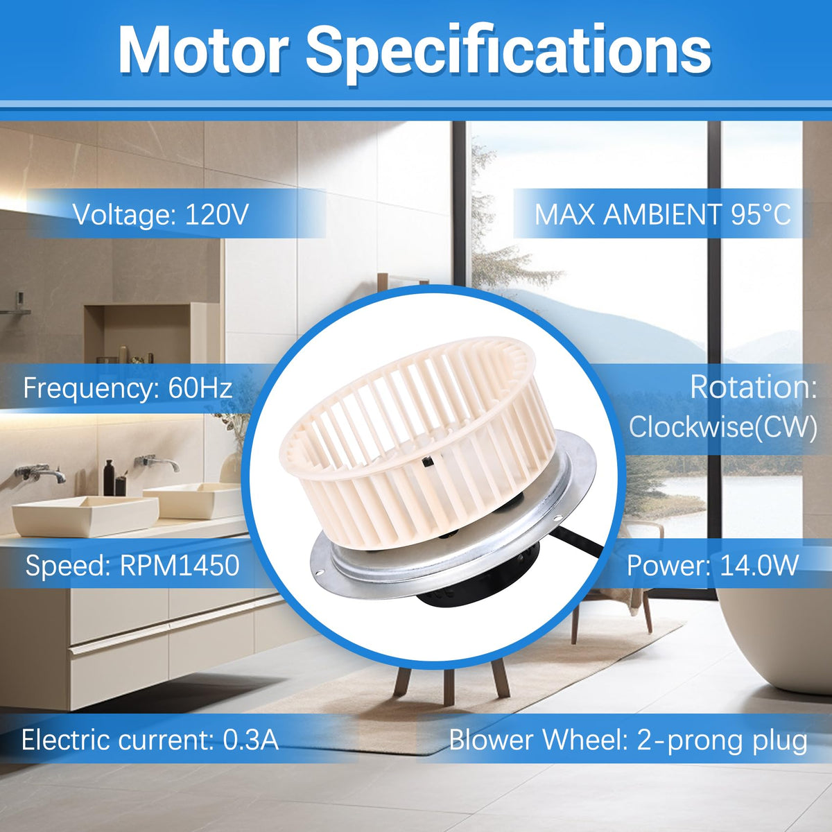 Copper motor construction by MOHTOL for better conductivity and heat handling.