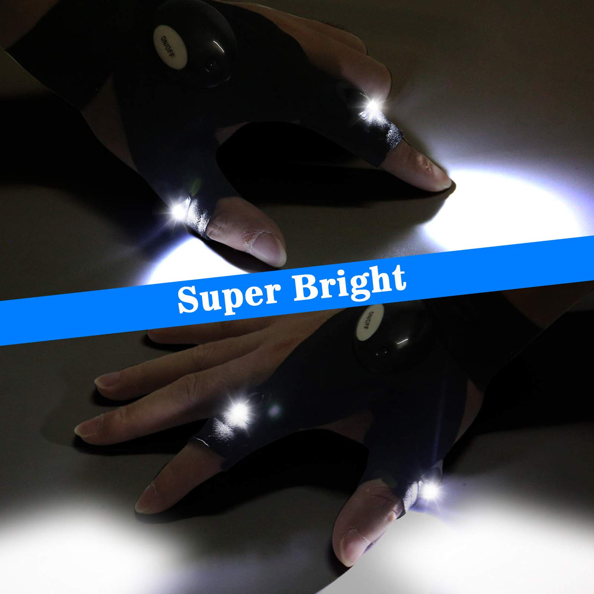 MOIPEJO LED flashlight gloves used for night fishing with bright beam