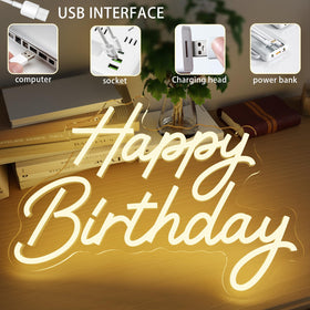 Mojoish Happy Birthday neon sign makes a thoughtful gift for celebrations