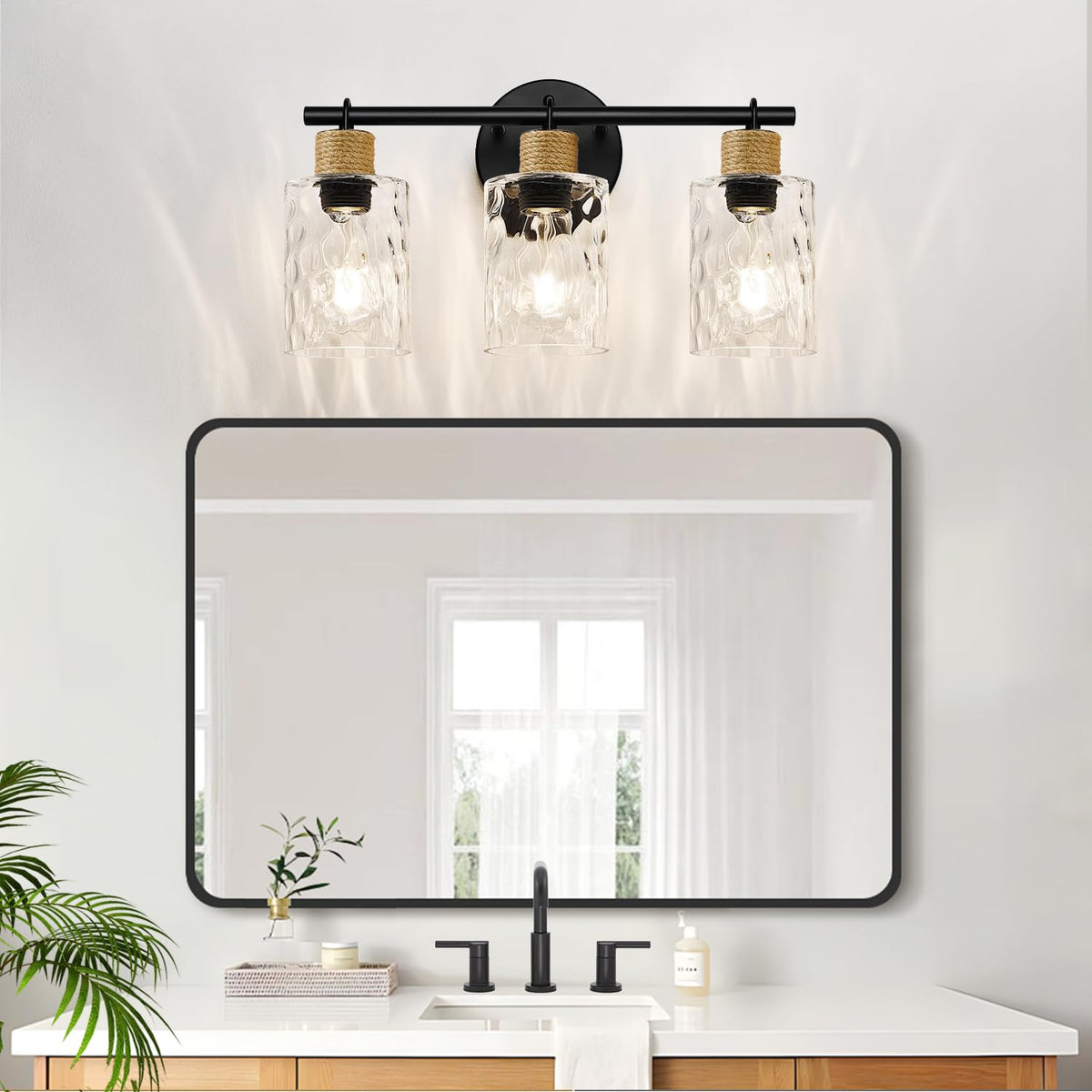 MOKATNG durable metal construction ensures long-lasting bathroom lighting