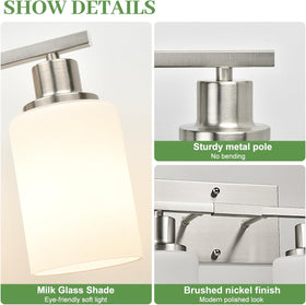 MOKATNG brushed nickel bathroom light over mirror brightens vanity with modern elegance