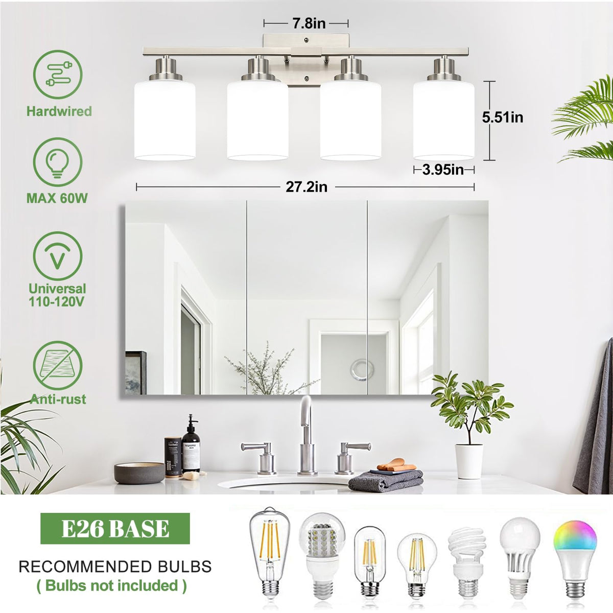 MOKATNG modern bathroom wall lamp adds sleek style to mirrors and cabinets
