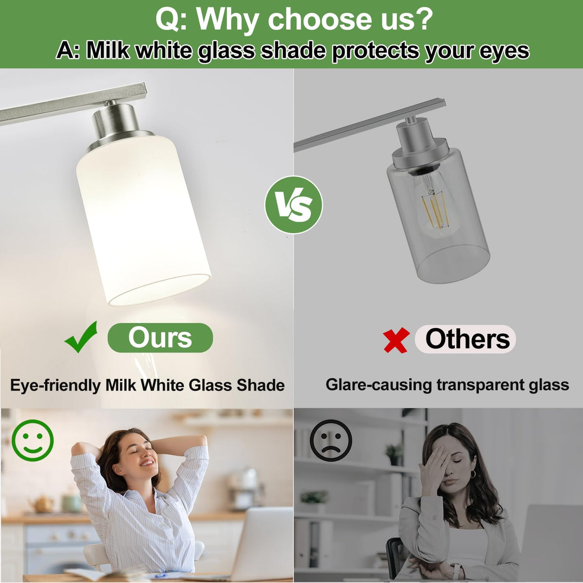 MOKATNG vanity light mounts up or down to fit your space