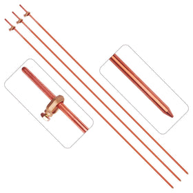 MOKIKUBA 3-pcs grounding rod kit 4ft arranged for outdoor grounding.