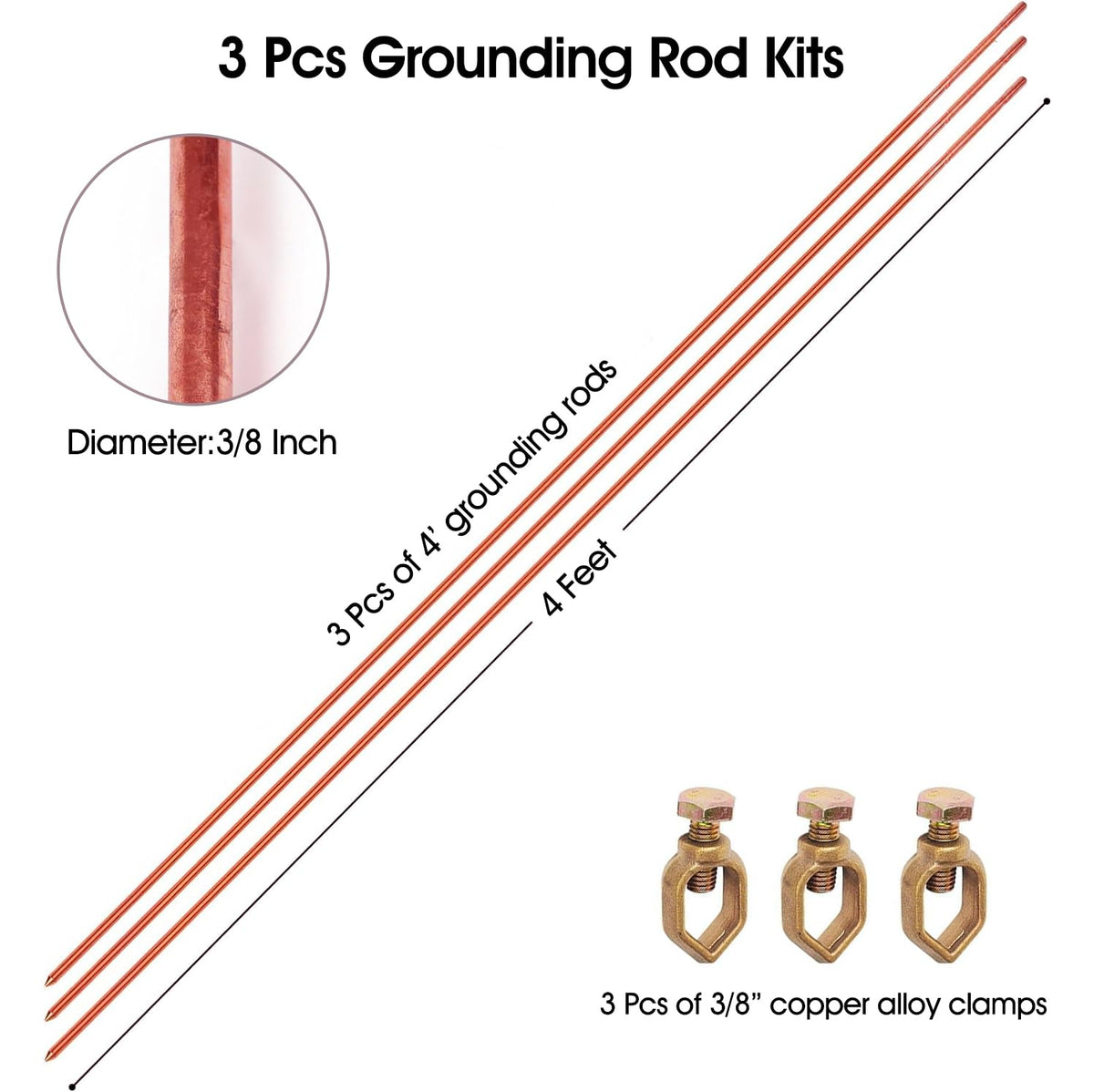MOKIKUBA copper clad steel grounding rod for high conductivity and corrosion resistance.