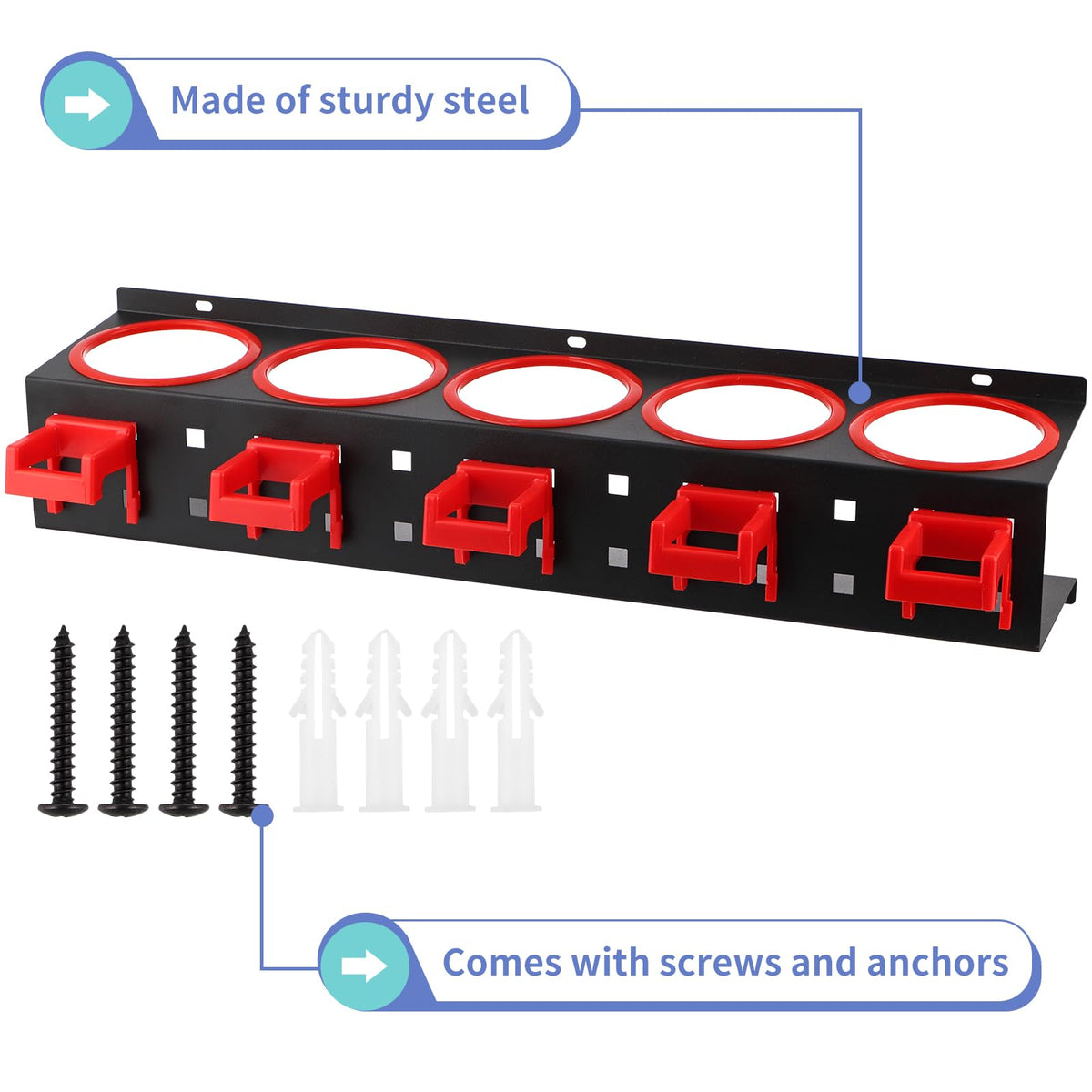 MOLIGOU space-saving design with five holes and hooks for organization