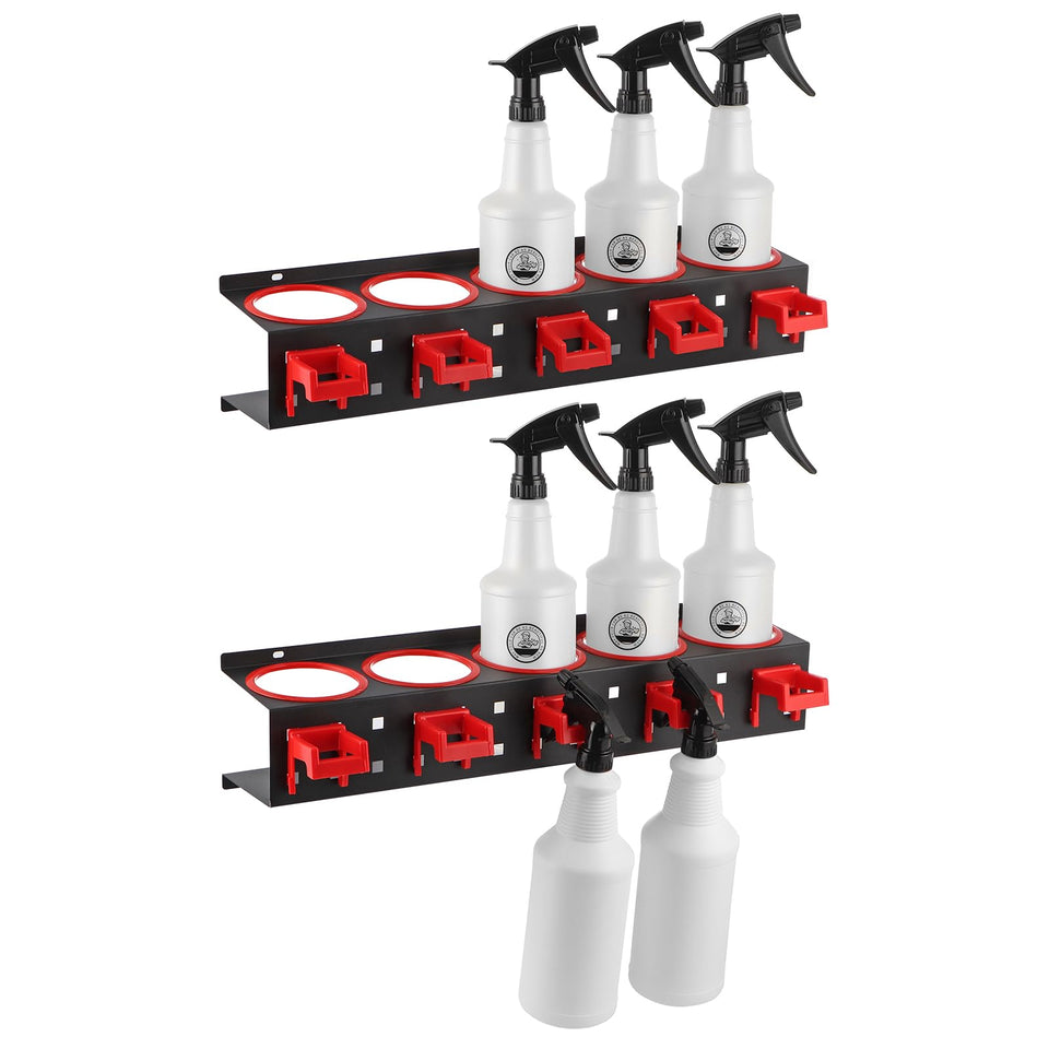 MOLIGOU wall-mounted rack holds car care sprays for easy access