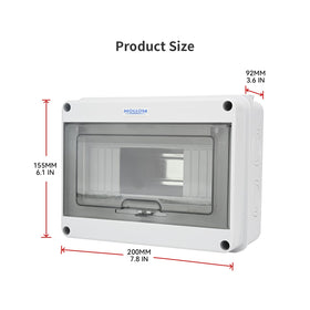Mollom IP65 waterproof rating protects circuits from dust and rain
