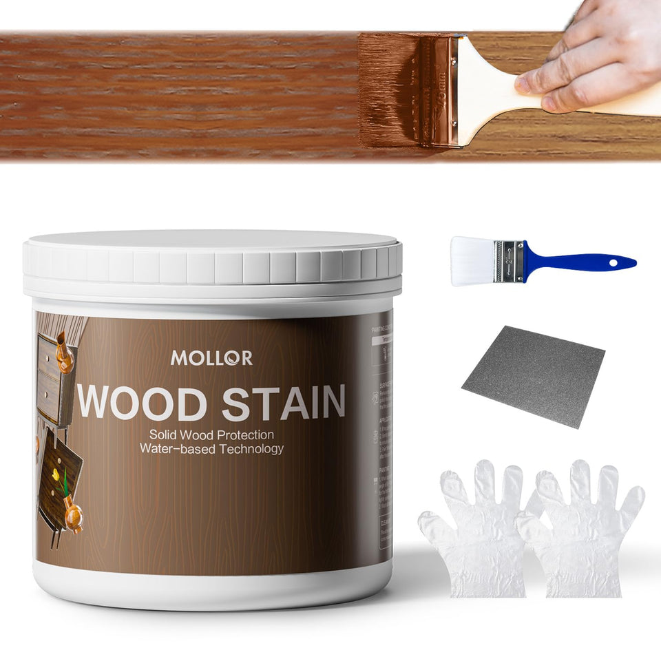 Mollor teak 16oz bottle shows rich color and even penetration.
