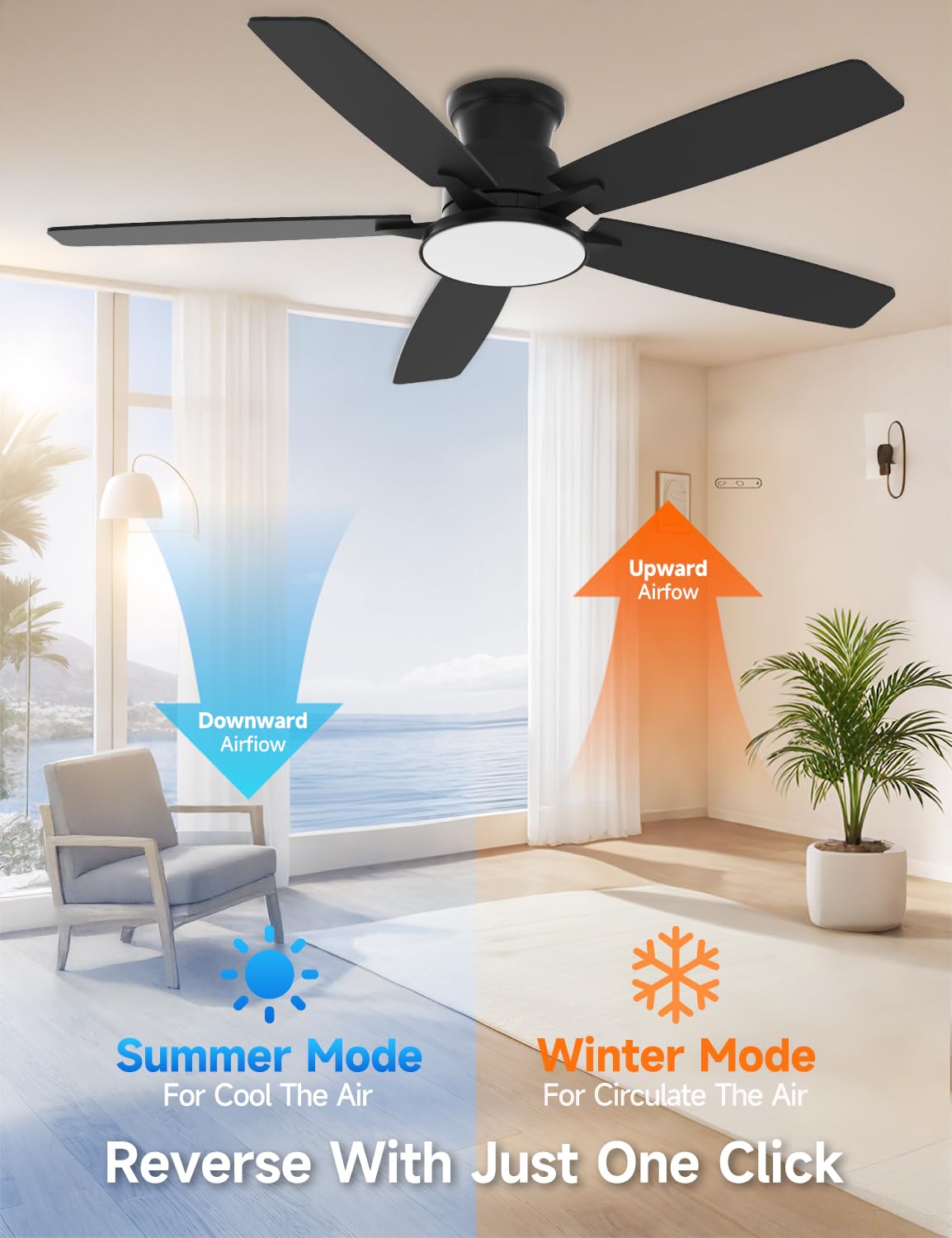 MOLSKY reverse airflow feature for year-round comfort.