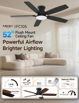 MOLSKY 52-inch LED light with remote dimming and color temperature options.