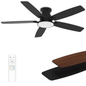 MOLSKY flush-mount 52-inch fan with remote for quiet indoor cooling.