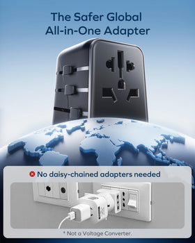Momax front-outlet design for easy plugging and reliable contact