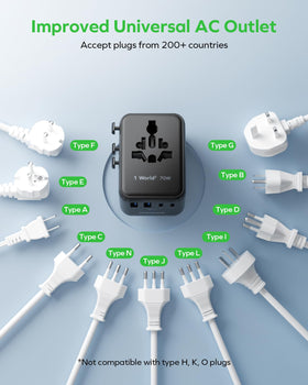 Adapter in a hotel room powering multiple devices
