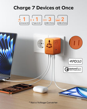 MOMAX USB-A QC ports for fast phone charging while traveling
