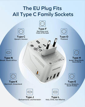 MOMAX cruise-ready note; compact adapter suitable for ship travel.