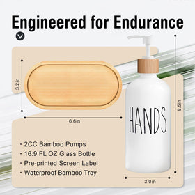 Rustic farmhouse vibe from MOMEEMO white dispenser and tray.