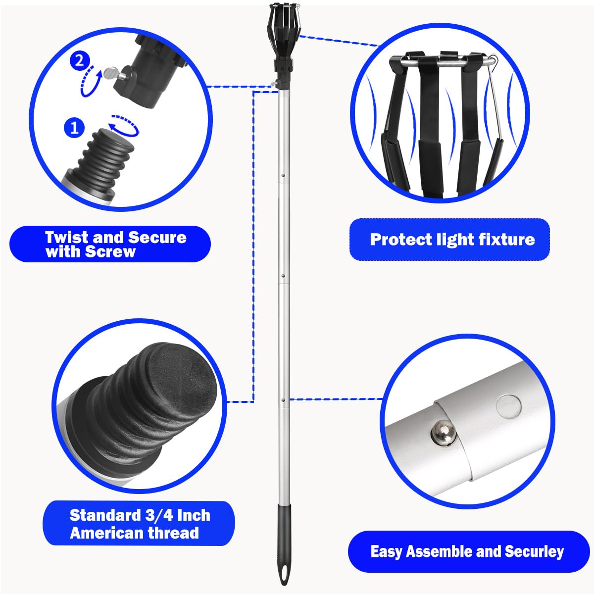 momolove high ceiling bulb base compatibility with standard CFL LED bulbs