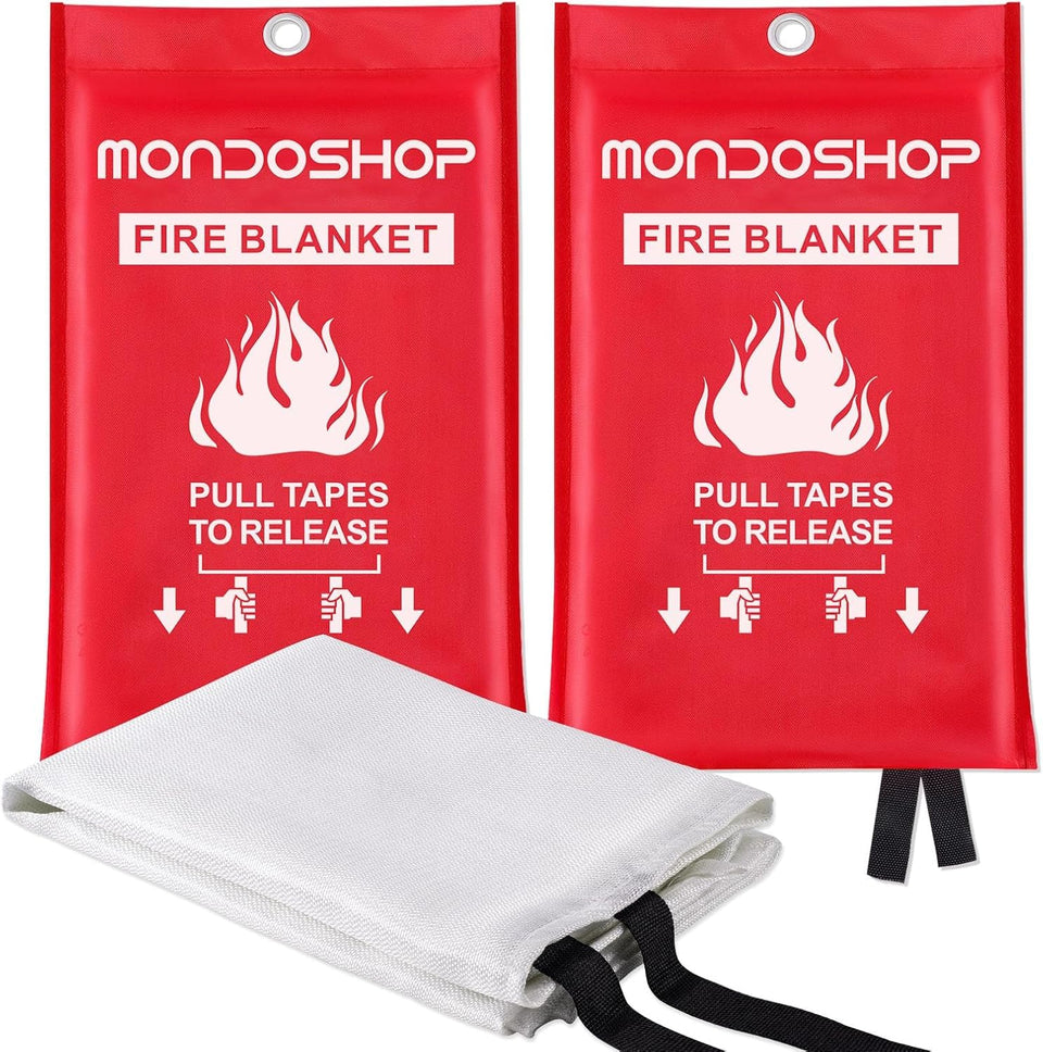 Mondoshop fire blanket for home use, quickly covers flames to help keep your family safe.