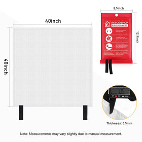 Mondoshop fire blanket kitchen-use demonstrates extinguishing flames near the stove safely.